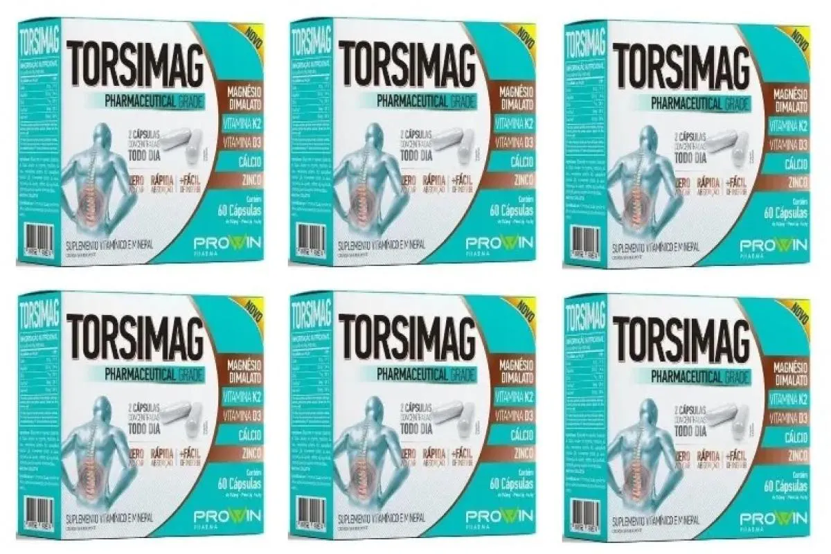 KIT 6 SUPLEMENTO ALIMENTAR TORSIMAG COM 60CPS - PROWIN