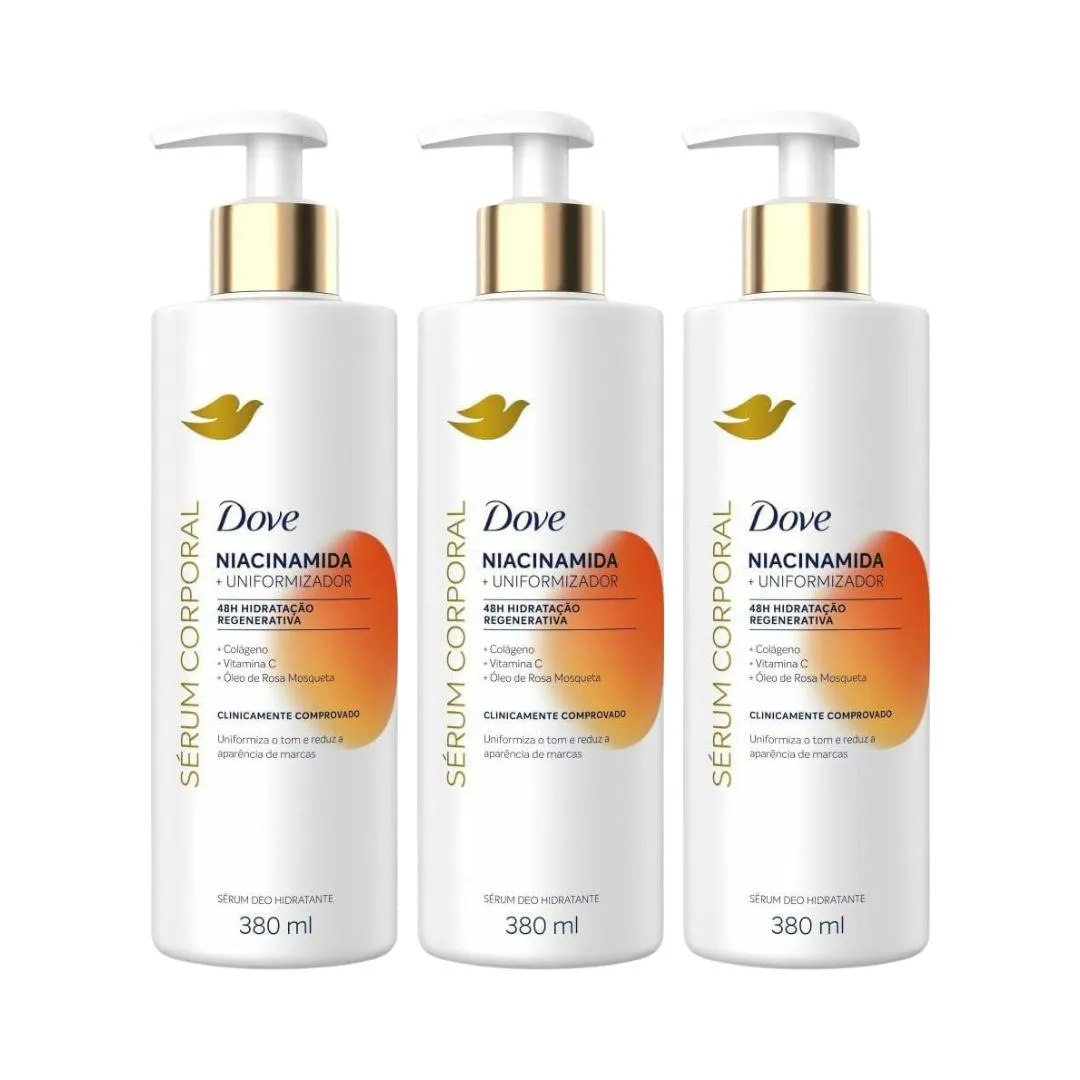 KIT COM 3 SéRUM CORPORAL NIACINAMIDA DOVE 380ML – UNILEVER