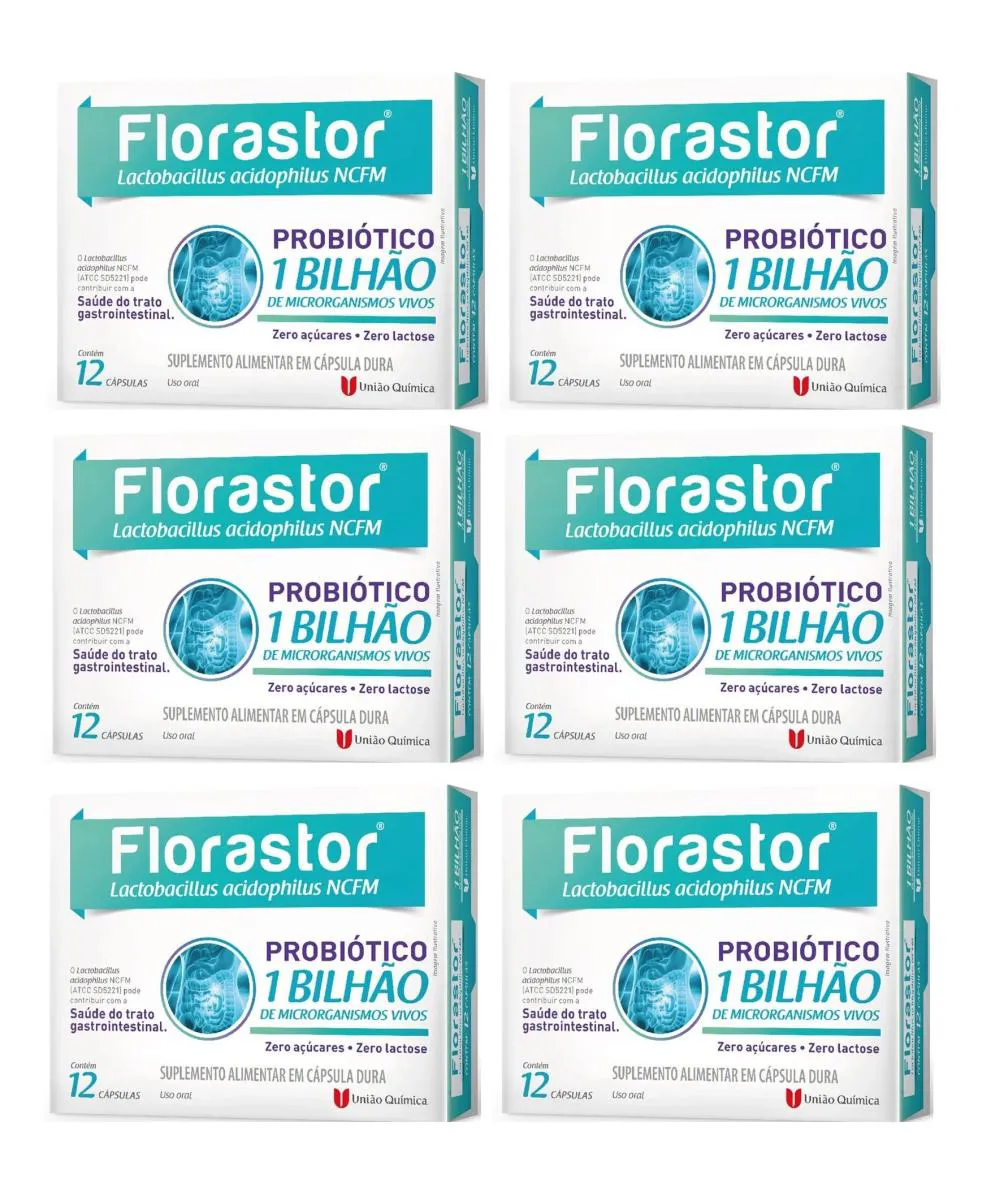 KIT 6 FLORASTOR LACTOBACILLUS 12CPS - UNIãO QUíMICA