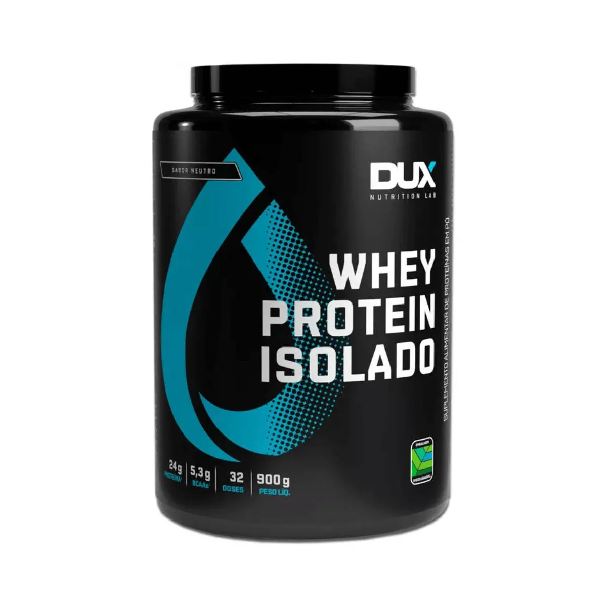 WHEY PROTEIN ISOLADO BCAAS TODOS SABORES 900G DUX NUTRITION Neutro