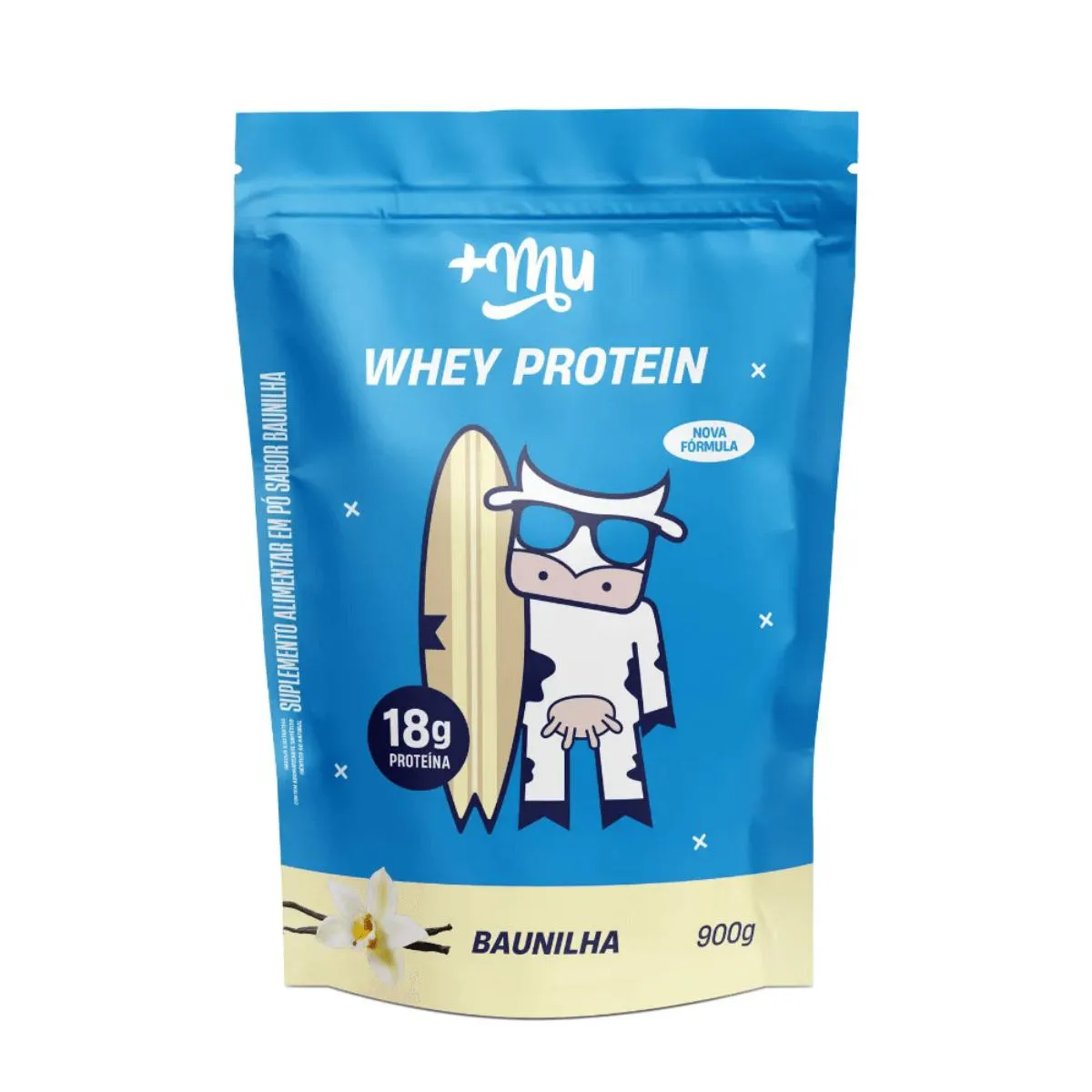 WHEY PROTEIN CONCENTRADO 18G DE PROTEíNA +MU REFIL 900G Baunilha