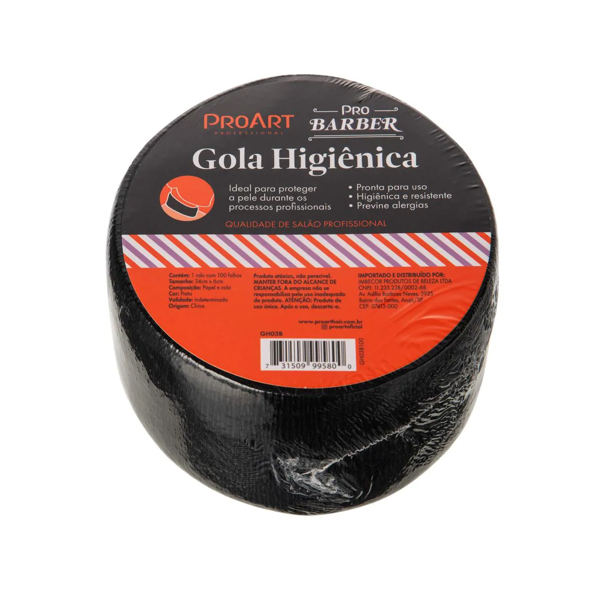 GOLA PRETA HIGIêNICA DESCARTáVEL PARA BARBEARIA - PROART