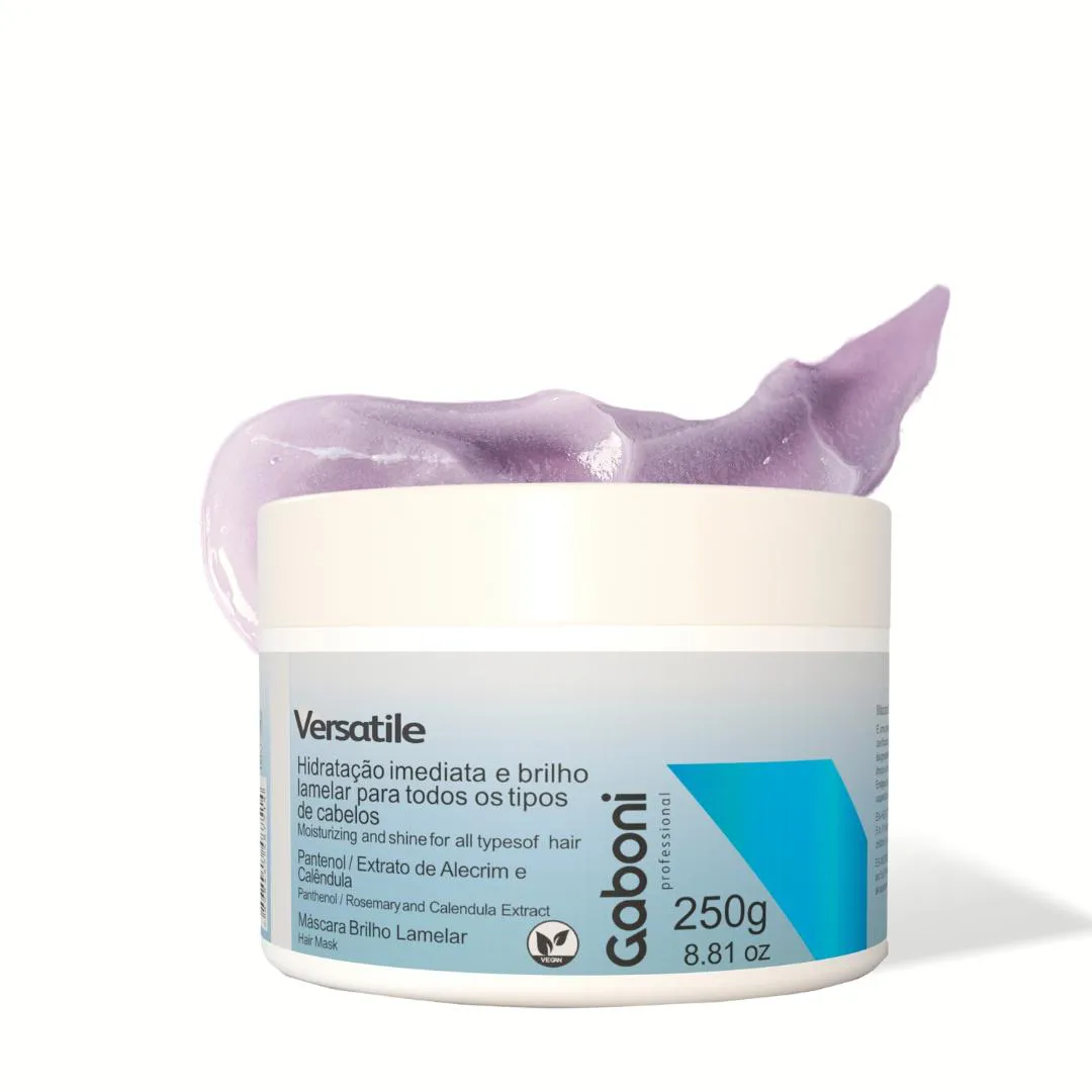 MáSCARA HIDRATAçãO IMEDIATA E BRILHO LAMELAR 250ML VERSATILE GABONI