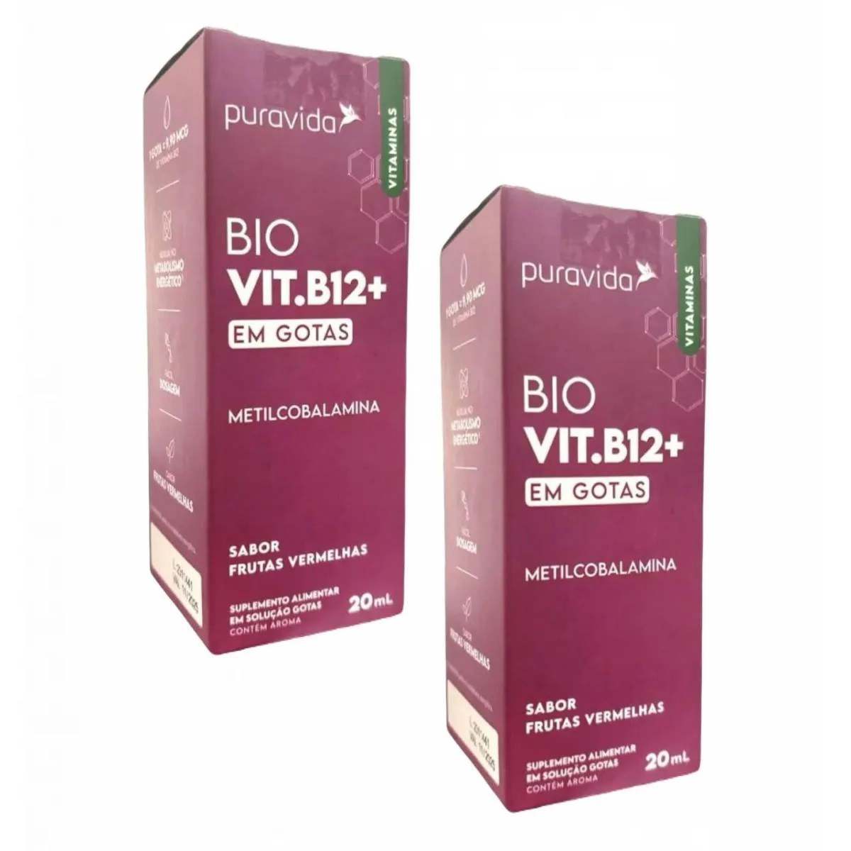 2X BIO B12 - METILCOBALAMINA - 20ML - PURA VIDA