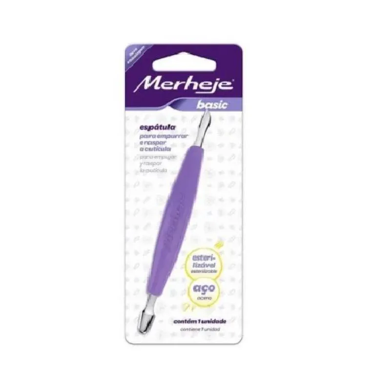 ESPáTULA PARA CUTíCULAS PROFISSIONAL BASIC LILáS - MERHEJE