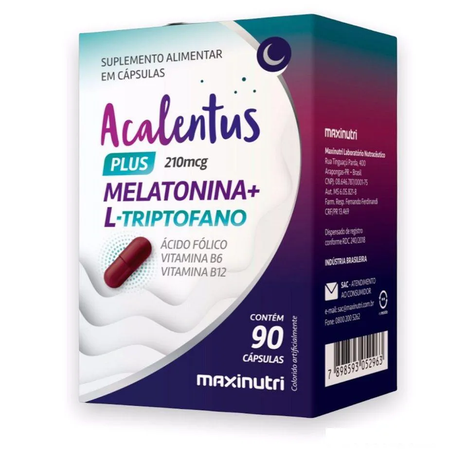 ACALENTUS MELATONINA + L-TRIPTOFANO (90 CAPS) - PADRãO: ÚNICO