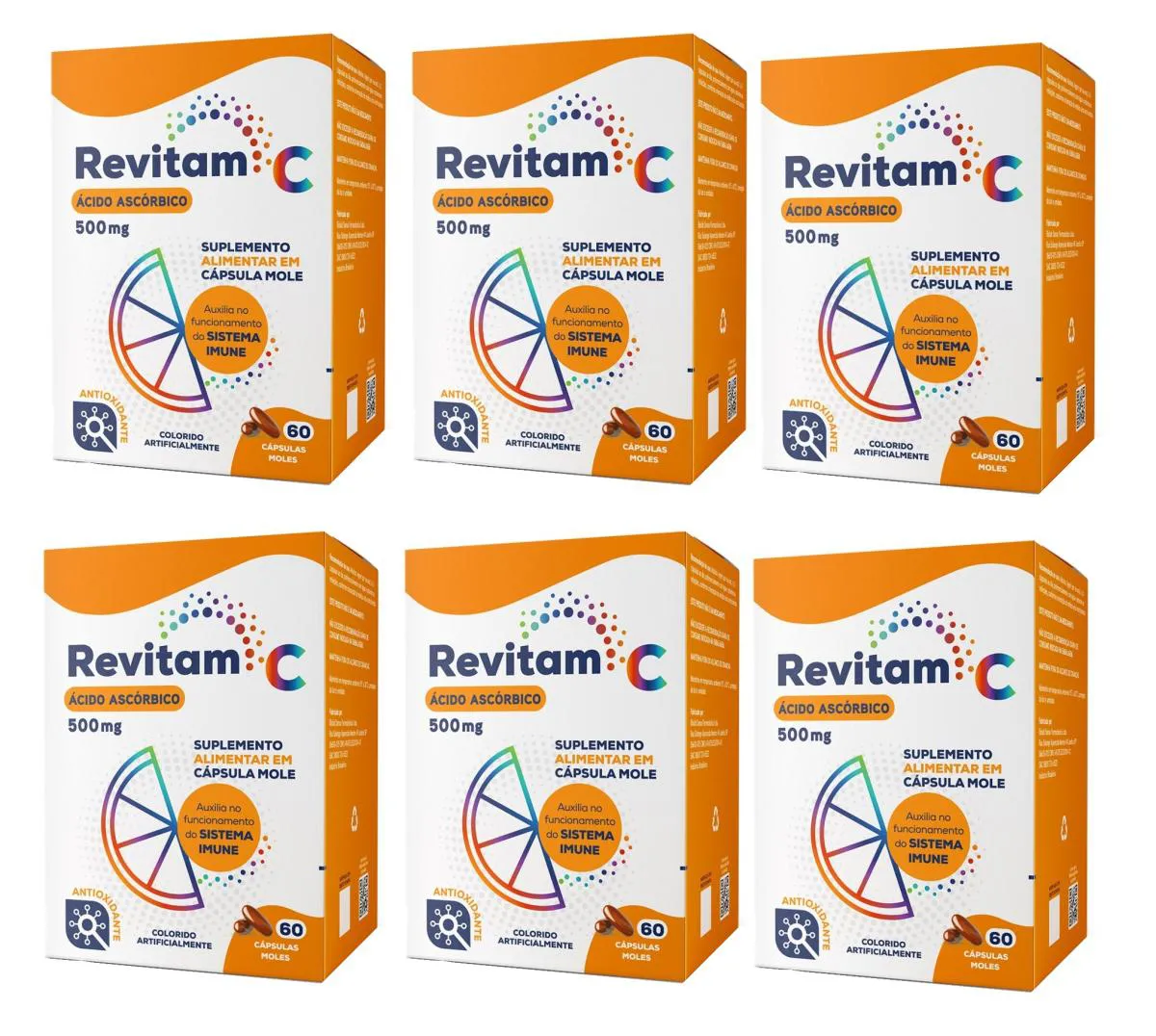 KIT 6 REVITAM VITAMINA C 500MG 60 CáPSULAS - BIOLAB