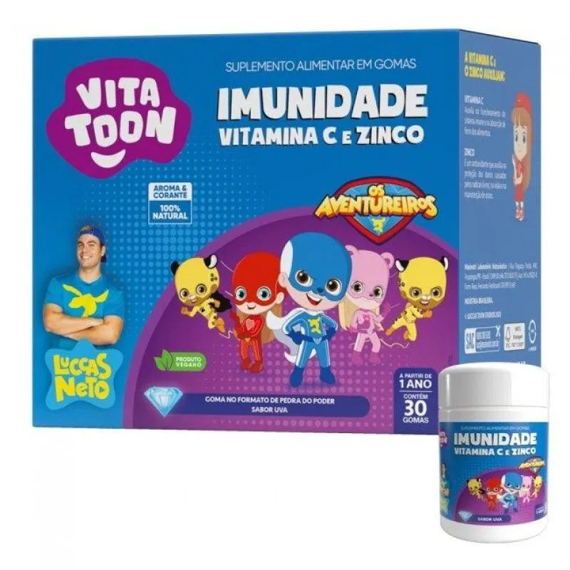 VITATOON LUCCAS NETO IMUNIDADE (30 GOMAS) - PADRãO: ÚNICO