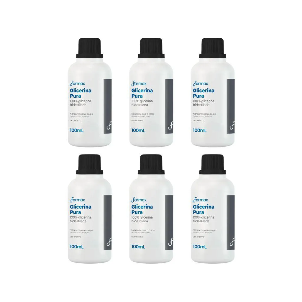 GLICERINA FARMAX 100ML HIDRATANTE - KIT C/ 6UN