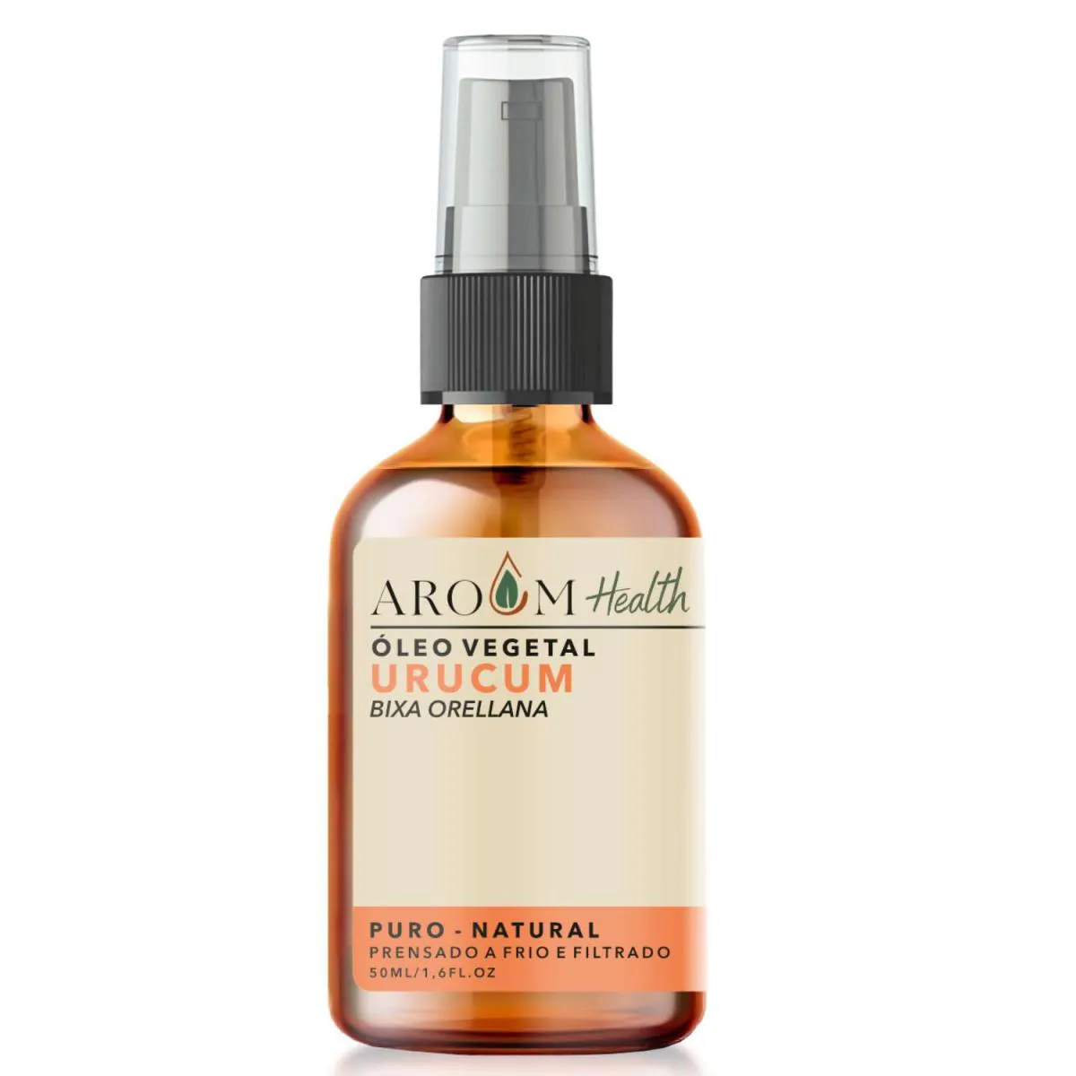 ÓLEO VEGETAL DE URUCUM 100% PURO NATURAL CABELO E PELE - 50 ML AROOM HEALTH