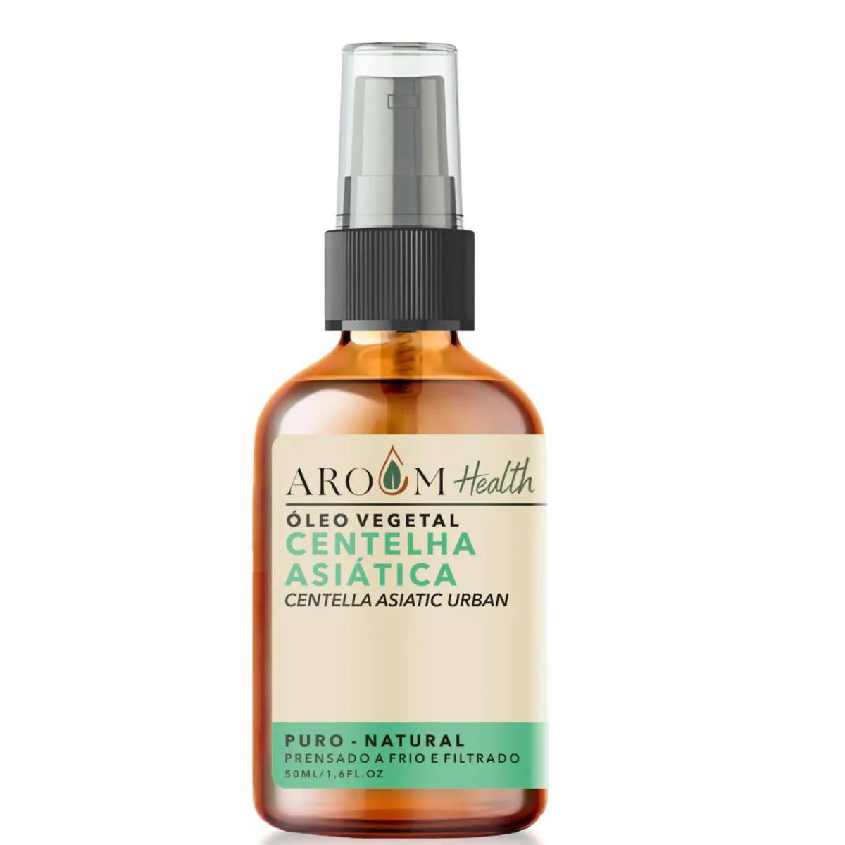 ÓLEO VEGETAL CENTELHA ASIáTICA 100% PURO NATURAL CABELO E PELE - 50 ML  AROOM HEALTH