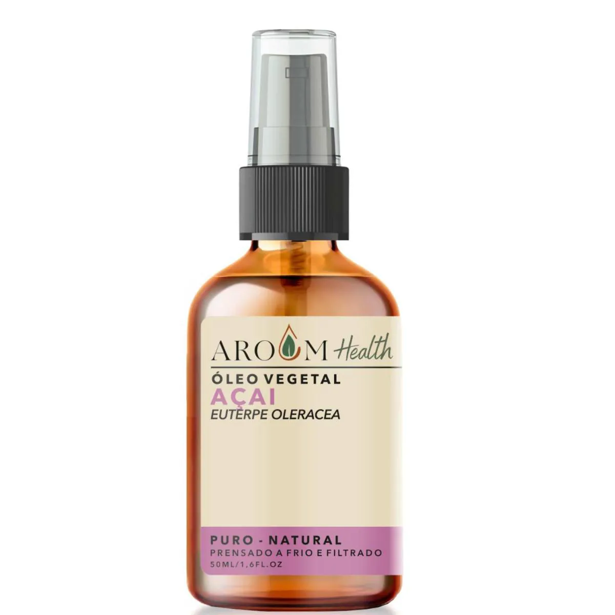 ÓLEO VEGETAL DE AçAI 100% PURO NATURAL CABELO E PELE - 50 ML AROOM HEALTH