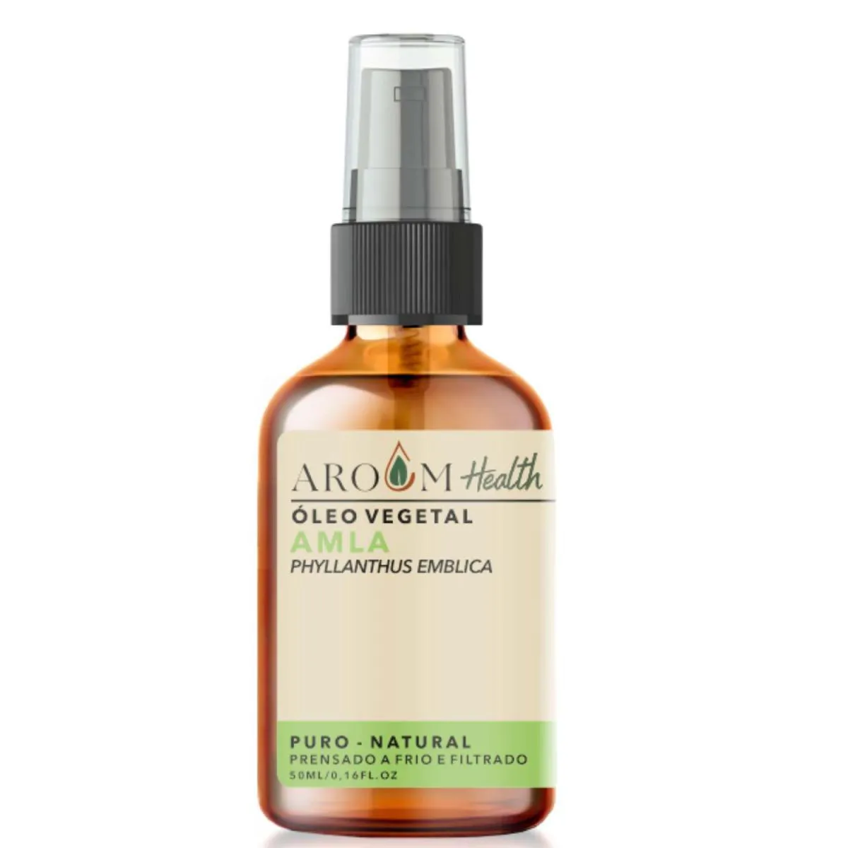 ÓLEO VEGETAL DE AMLA 100% PURO NATURAL CABELO E PELE -  50 ML AROOM HEALTH