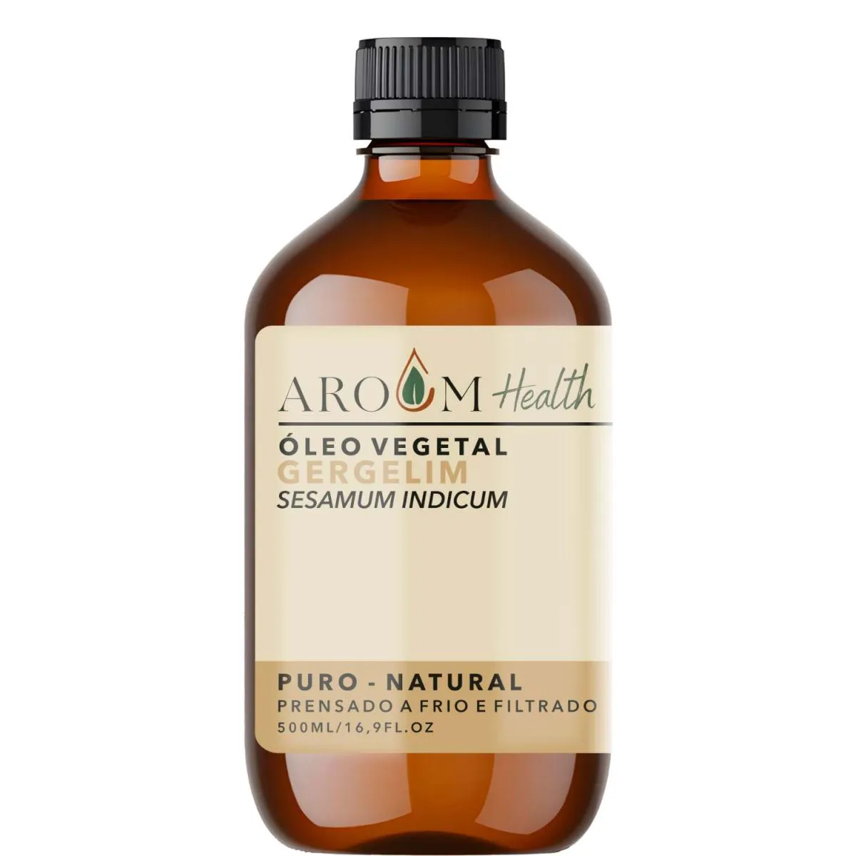 ÓLEO VEGETAL DE GERGELIM  100% PURO  NATURAL CABELO E PELE  - 500 ML AROOM HEALTH