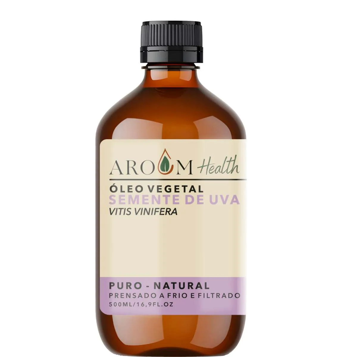 ÓLEO VEGETAL  DE SEMENTE DE UVA 100% PURO NATURAL - CABELO E PELE 500 ML AROOM HEALTH