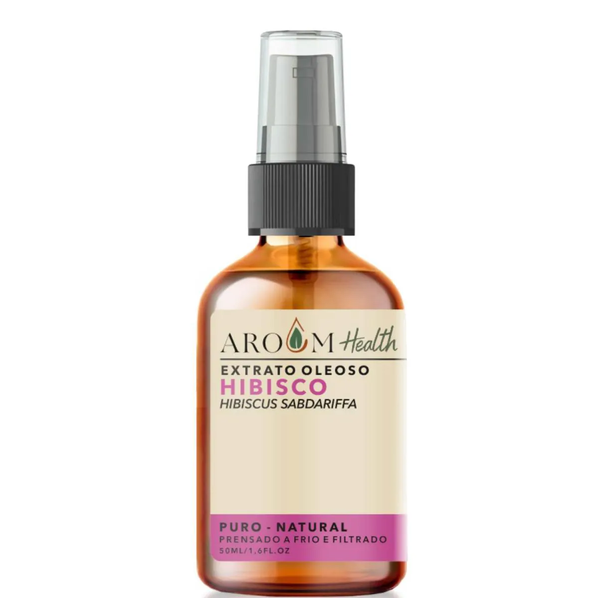 ÓLEO VEGETAL DE HIBISCO 100% PURO NATURAL CABELO E PELE - 50 ML AROOM HEALTH