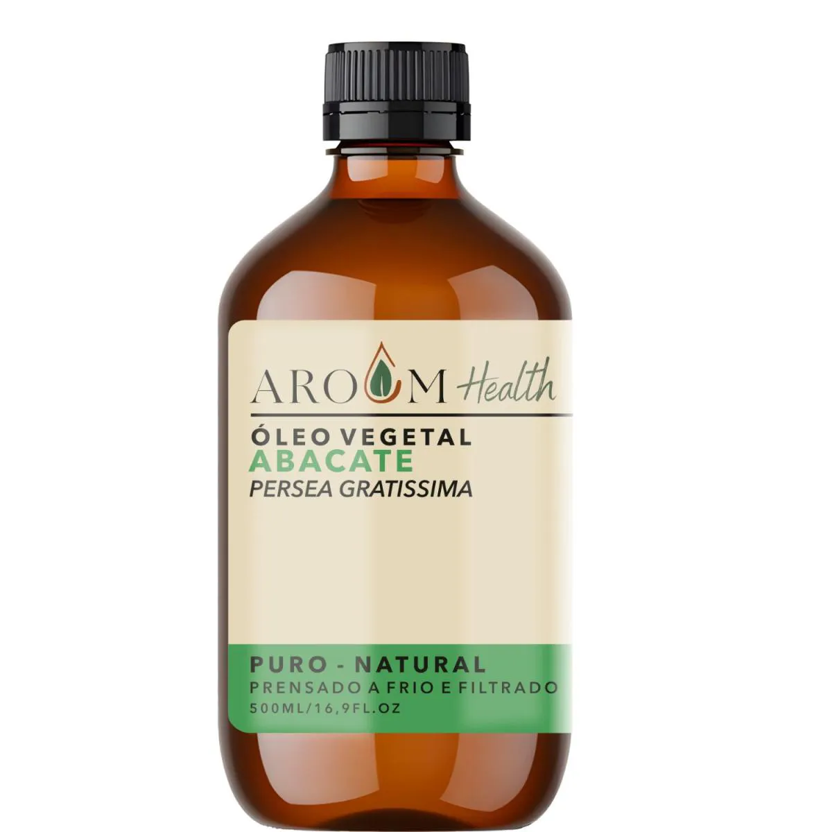 ÓLEO VEGETAL  DE ABACATE 100% PURO NATURAL CABELO E PELE - 500 ML AROOM HEALTH