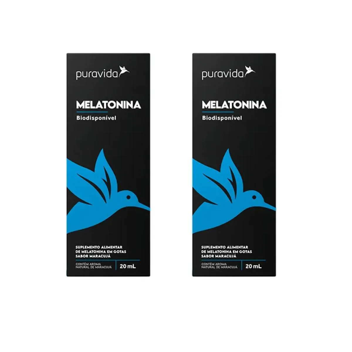 KIT 2 MELATONINA 20ML GOTAS BIODíSPONIVEL RáPIDA ABSORçãO PURAVIDA Maracuja