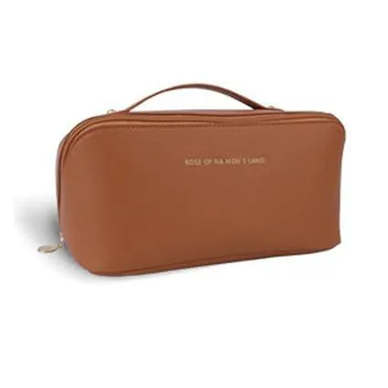 BOLSA NECESSAIRE BLOGUEIRINHA ORGANIZADOR DE OBJETOS COM ALÇA MULTIFUNCIONAL PORTÁTIL DE MAQUIAGEM Marrom