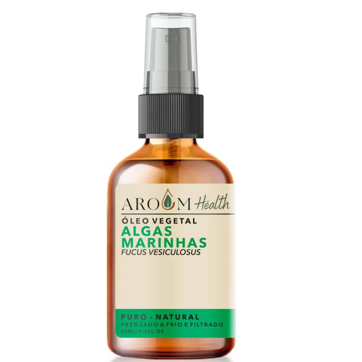 ÓLEO VEGETAL DE ALGAS MARINHAS 100% PURO NATURAL CABELO E PELE - 50 ML AROOM HEALTH