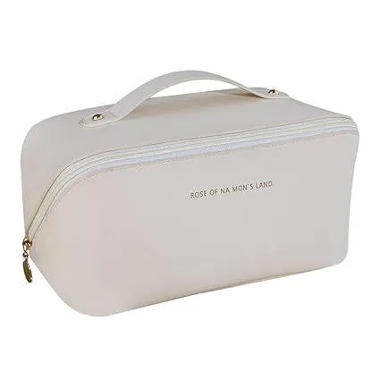 BOLSA NECESSAIRE BLOGUEIRINHA ORGANIZADOR DE OBJETOS COM ALÇA MULTIFUNCIONAL PORTÁTIL DE MAQUIAGEM Branca