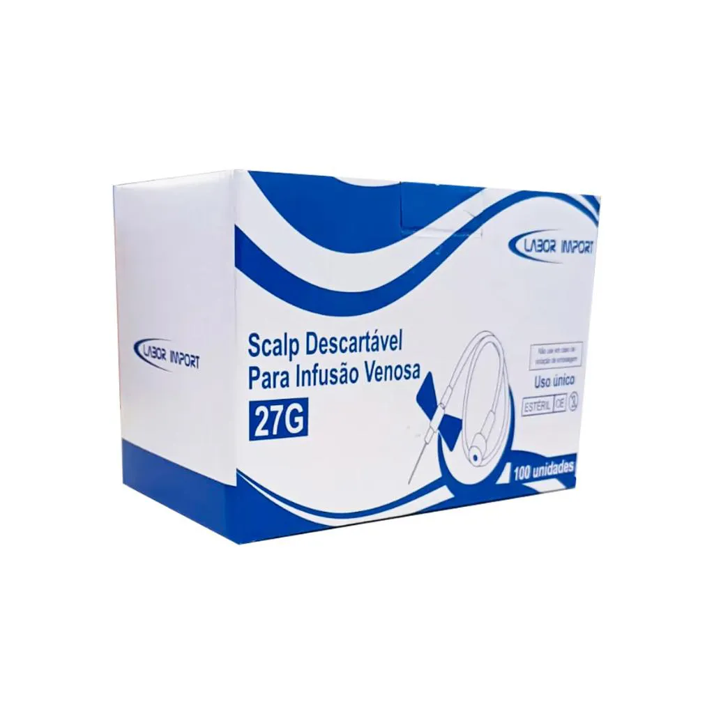 SCALP DESCARTÁVEL PARA INFUSÃO VENOSA 27G 100UN LABOR IMPORT