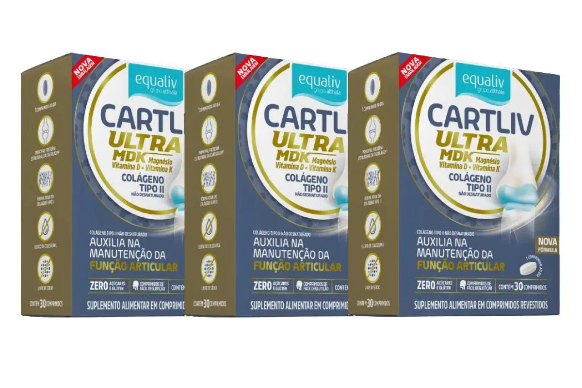 KIT 3 SUPLEMENTOS  CARTILIV ULTRA MDK 60 CáPSULAS - EQUALIV