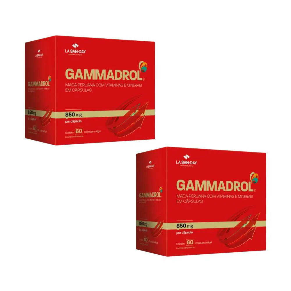 KIT 2UN GAMMADROL MACA PERUANA COM 60 CáPSULAS - LA SAN DAY