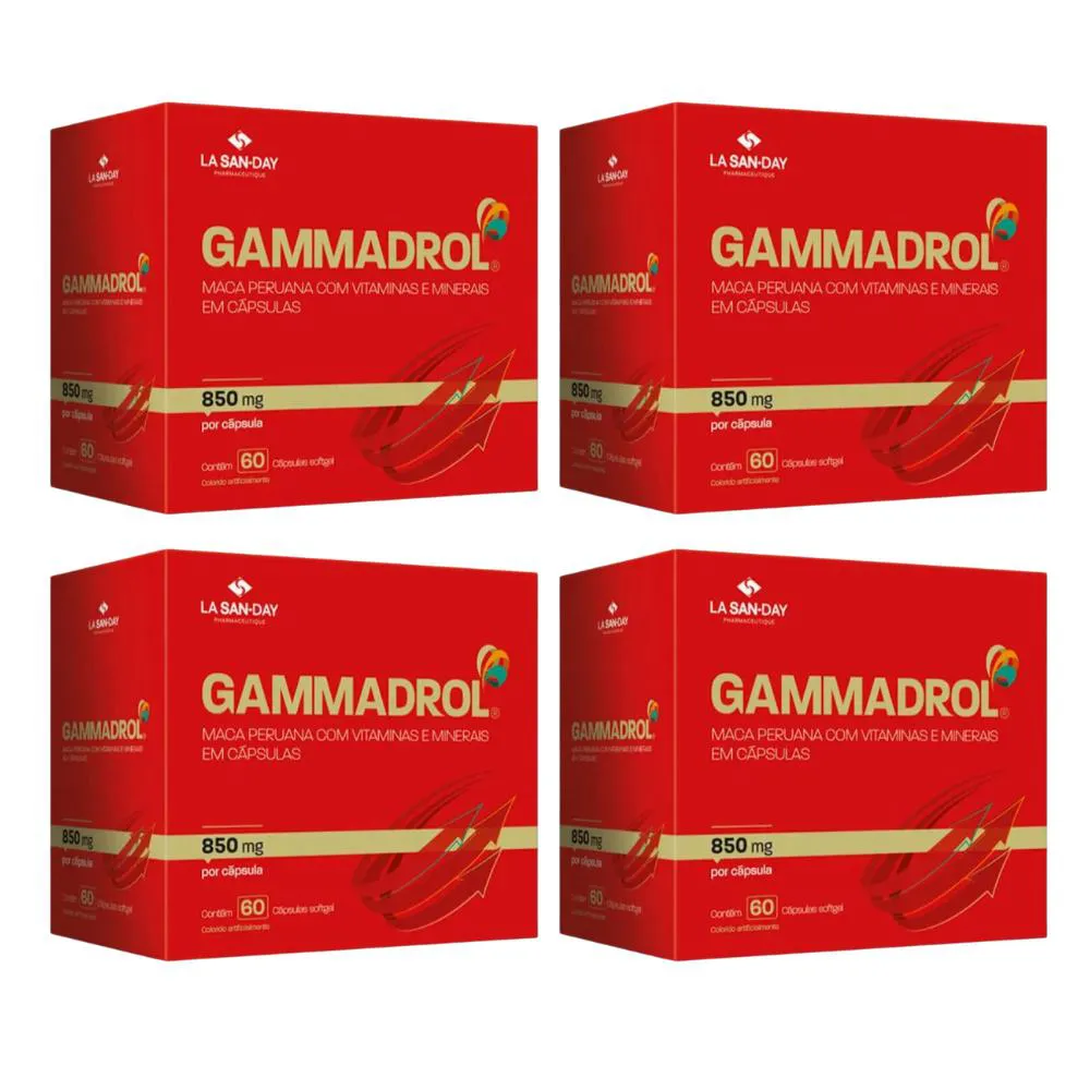 KIT 4UN GAMMADROL MACA PERUANA COM 60 CáPSULAS - LA SAN DAY