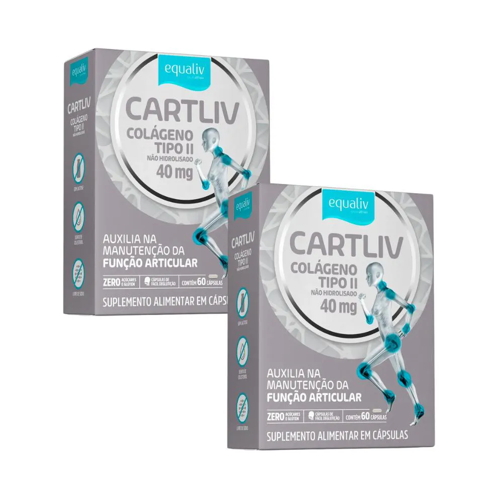 KIT 2UN CARTLIV COLáGENO TIPO II COM 60 CáPSULAS - EQUALIV
