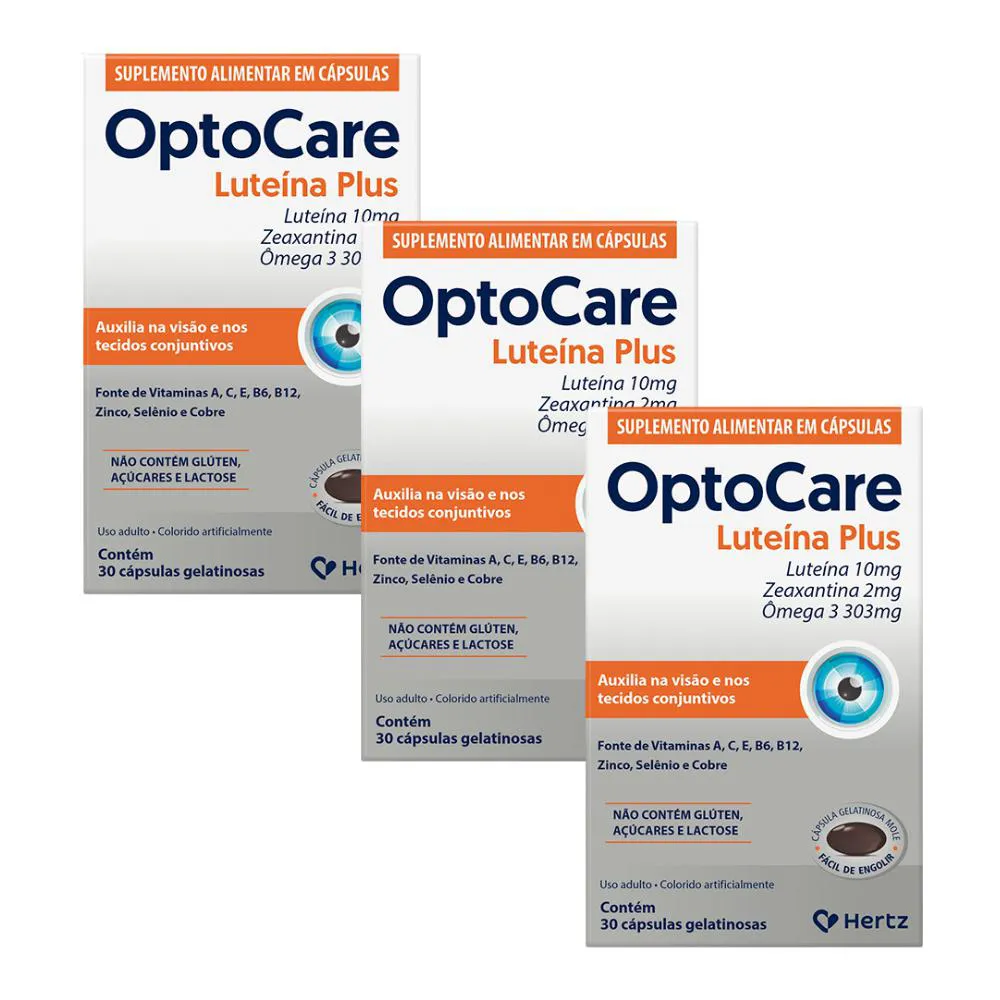 KIT 3UN OPTOCARE LUITEíNA PLUS COM 30 CáPSULAS - KLEY HERTZ