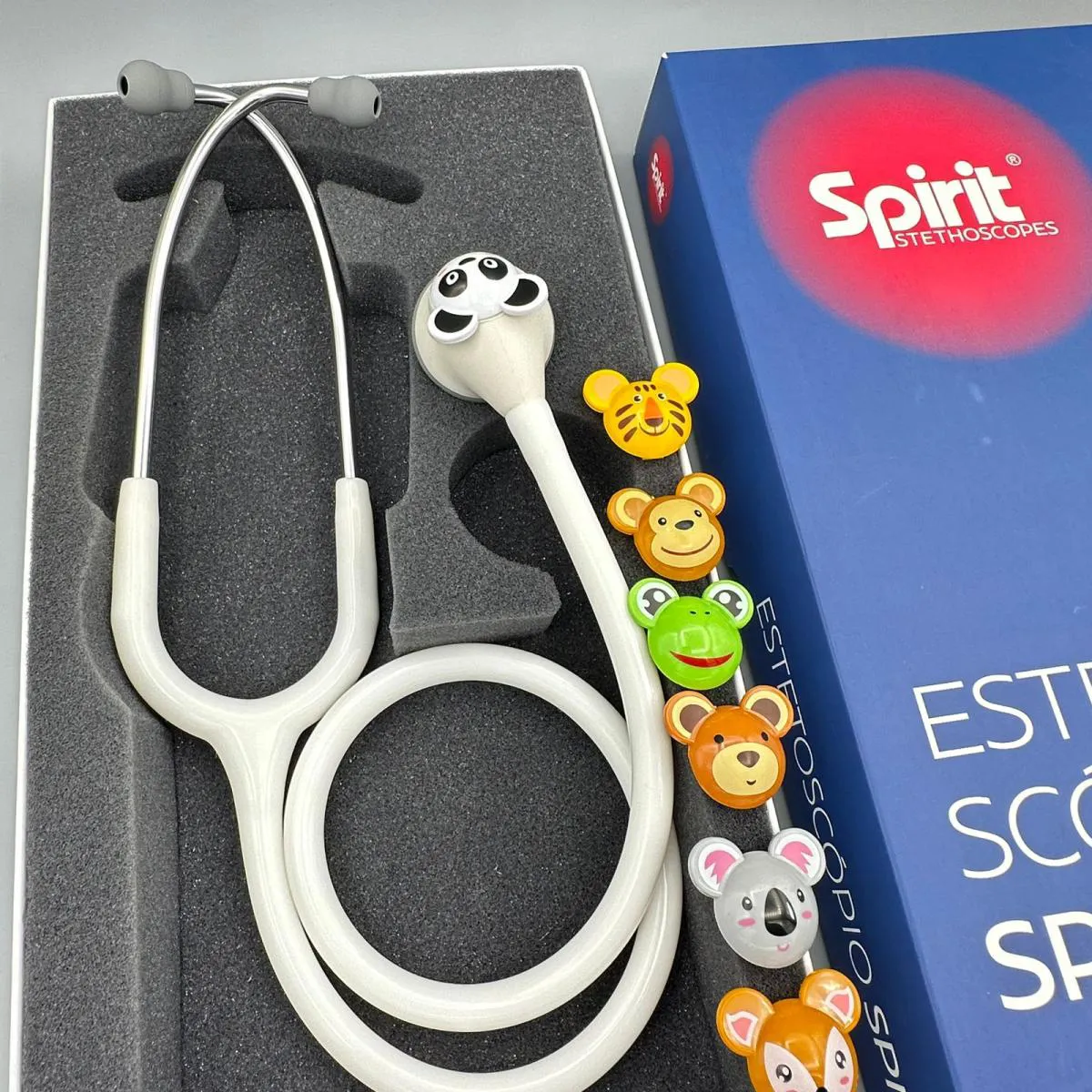 ESTETOSCóPIO SPIRIT MD MASTER LITE ANIMAL PEDIáTRICO BRANCO - BICHINHOS