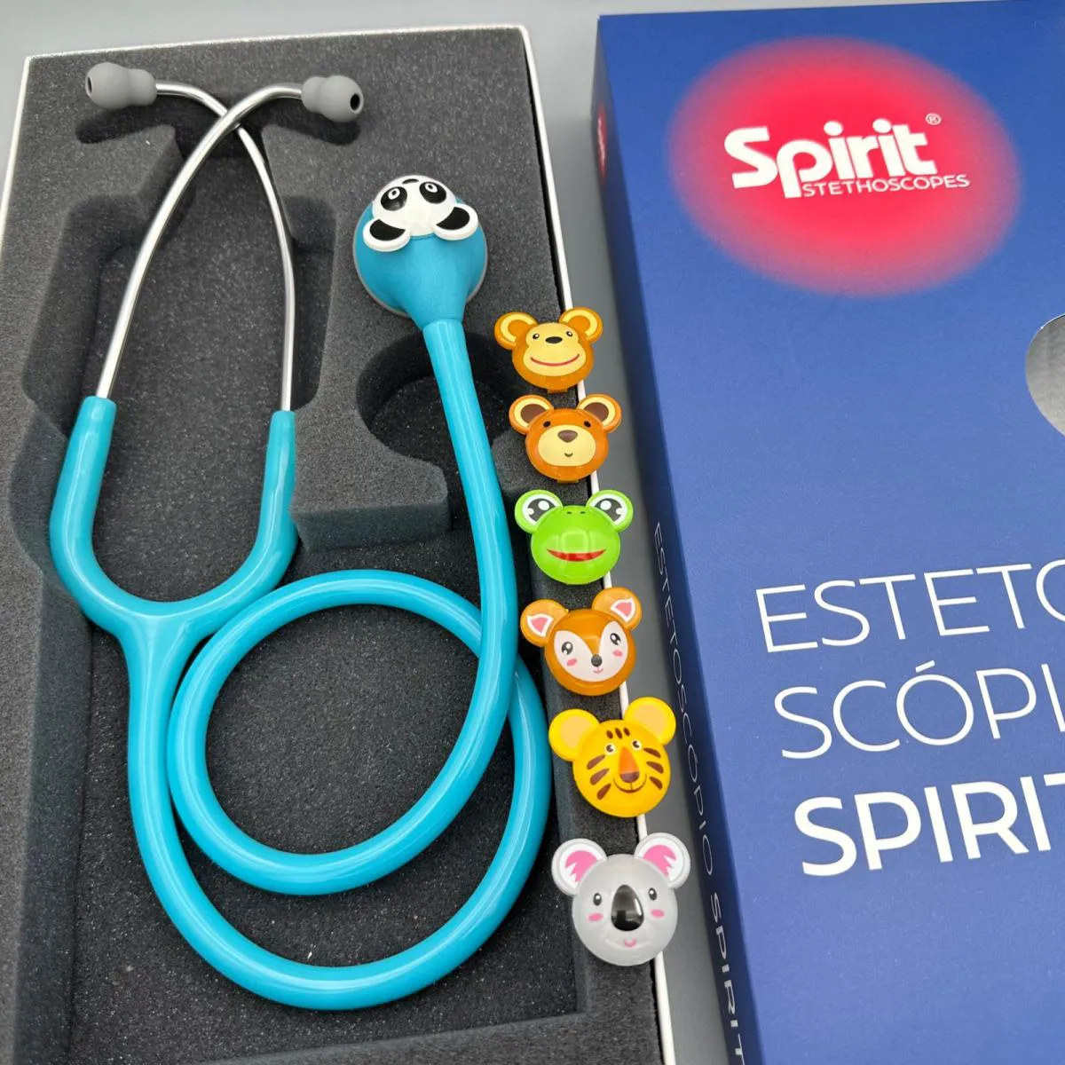 ESTETOSCóPIO SPIRIT MD MASTER LITE ANIMAL PEDIáTRICO AZUL - BICHINHOS