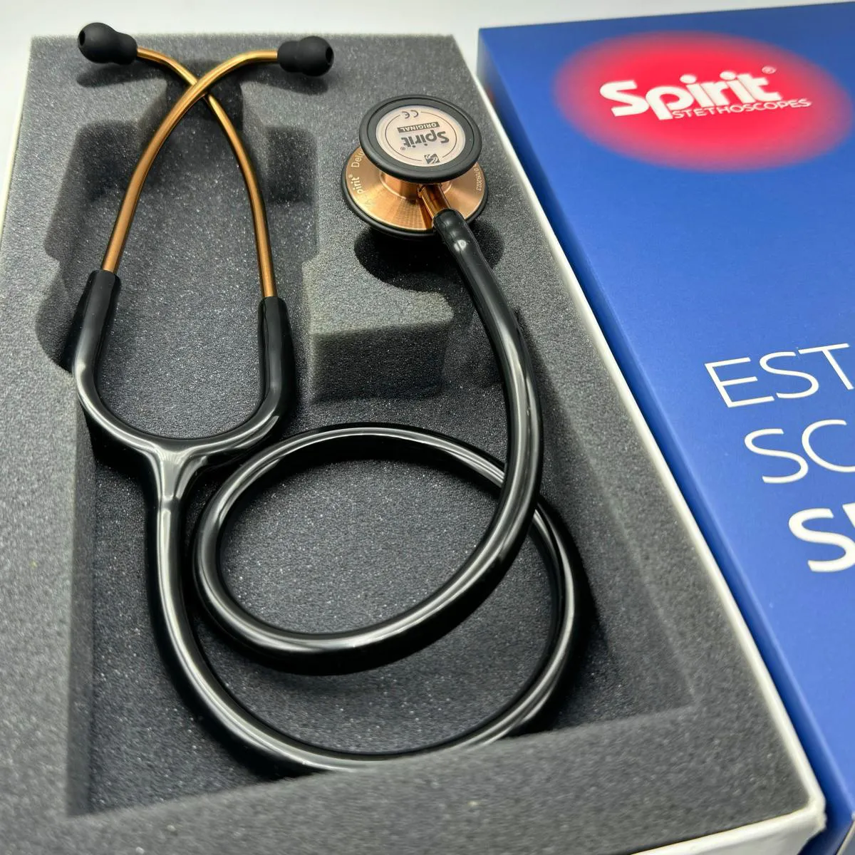 ESTETOSCóPIO SPIRIT - MD III PRO ADULTO/PEDIáTRICO PRETO ACABAMENTO EM COBRE