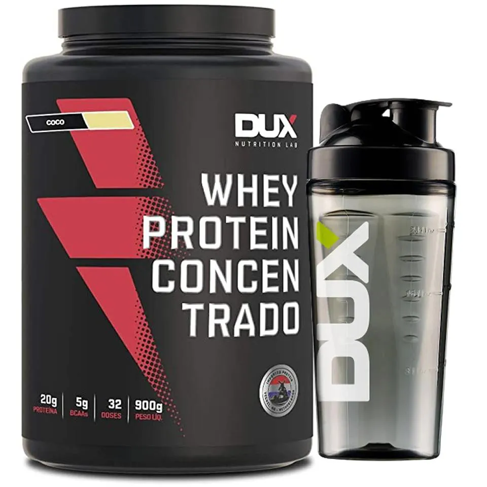 Whey Concentrado 900g Dux Nutrition - Coco + Coqueteleira