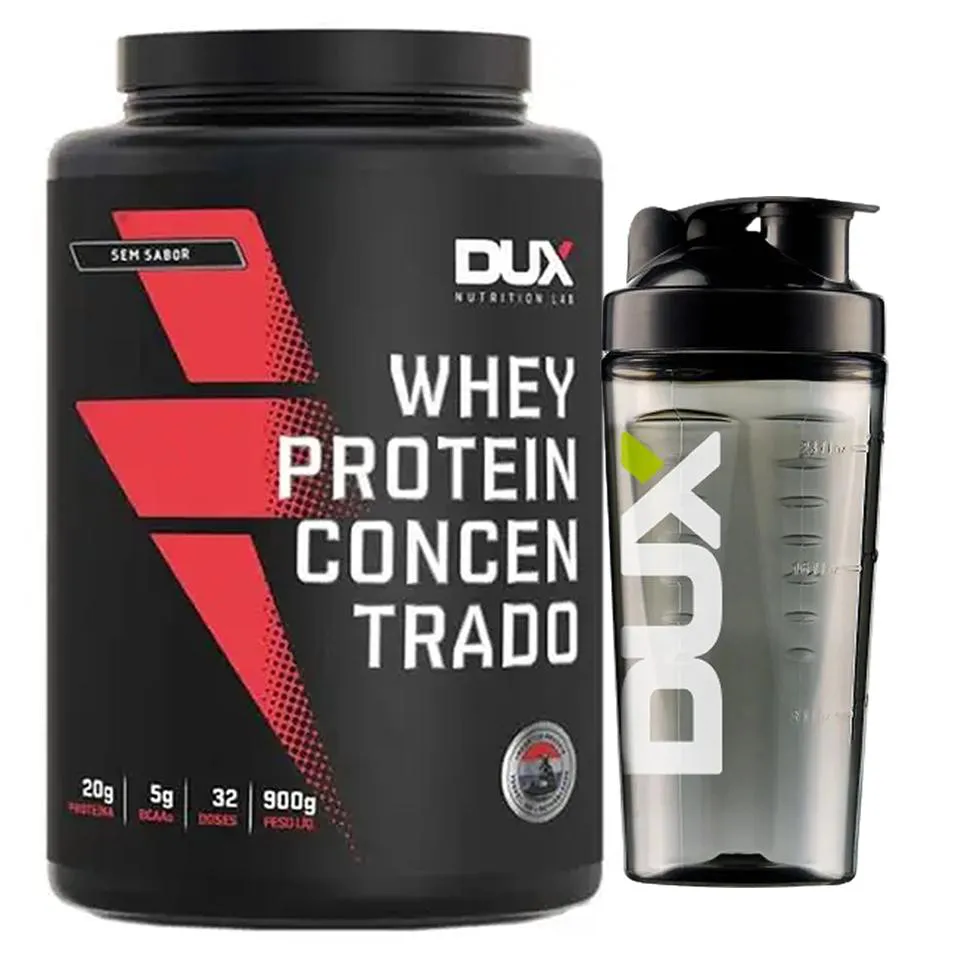 Whey Concentrado 900g Dux Nutrition - Sem Sabor + Coqueteleieira