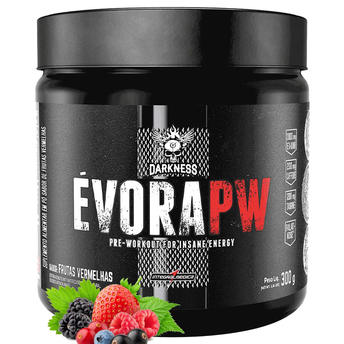Pré Treino Évora PW 300g Darkness Integralmedica Sabor Frutas Vermelhas