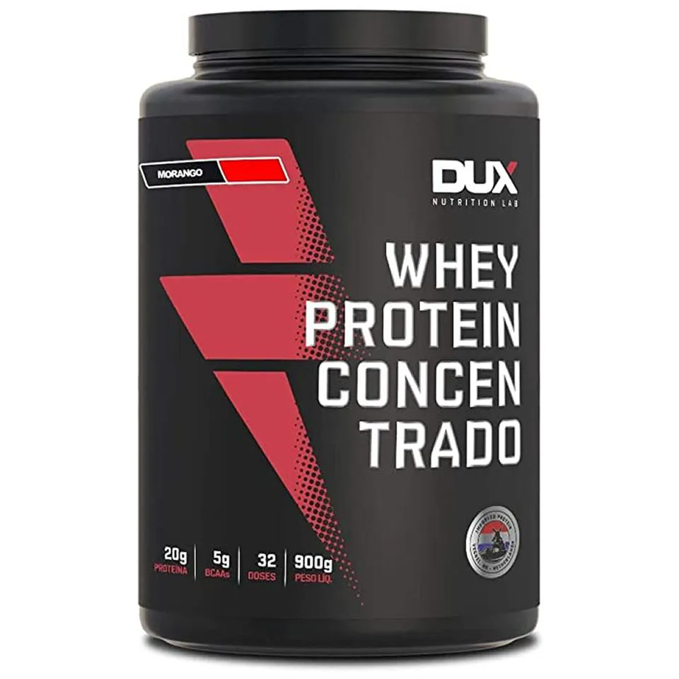 WHEY CONCENTRADO 900G DUX NUTRITION - MORANGO