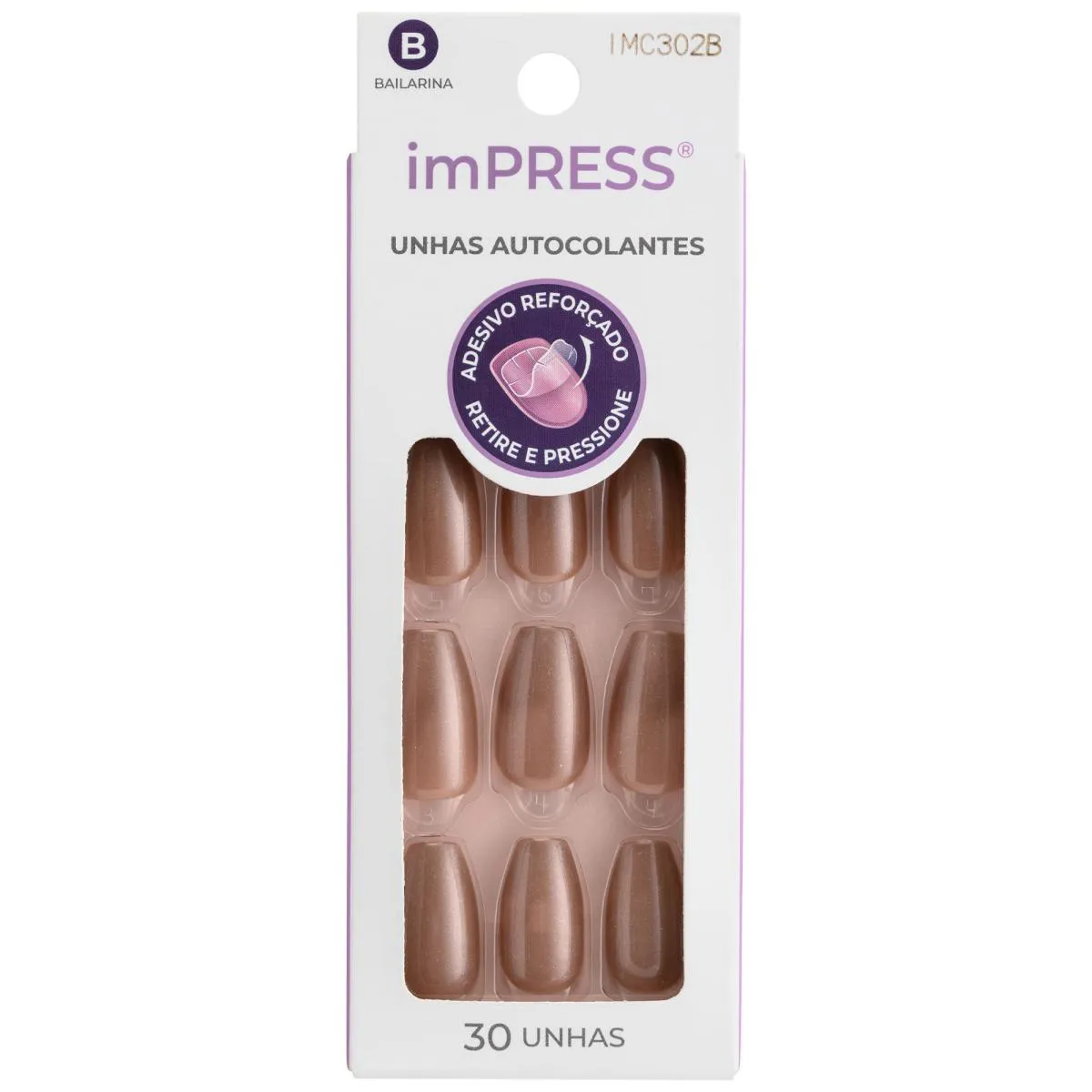 UNHA POSTIçA IMPRESS UNIQUE COLORS GLAZED - KISS NEW YORK