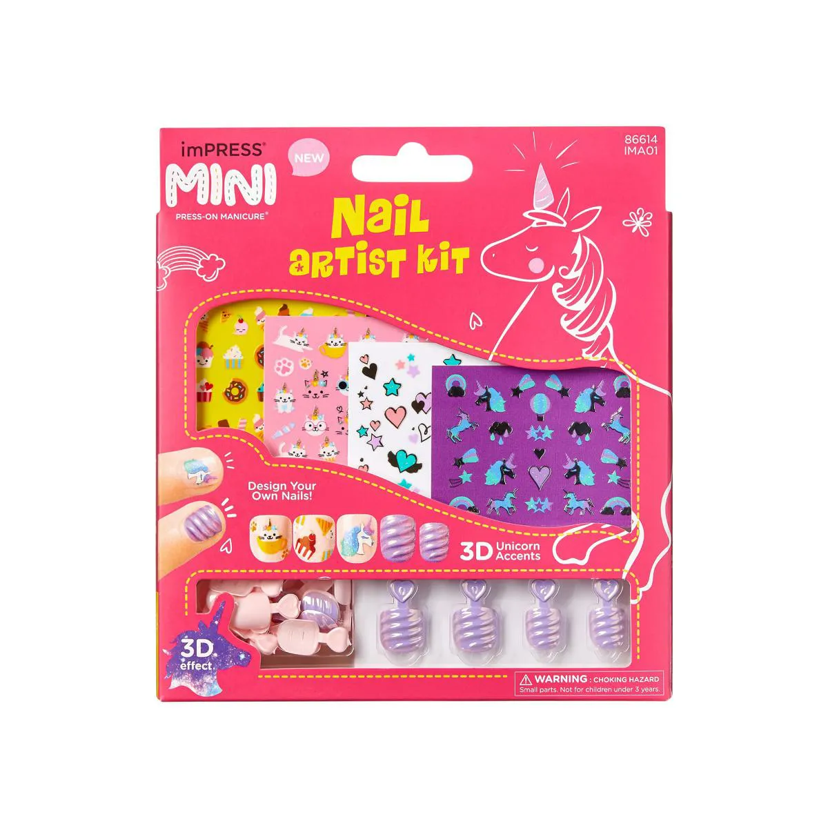 UNHA POSTIçA IMPRESS MINI KIT INFANTIL NAIL ART - KISS NEW YORK Lilás