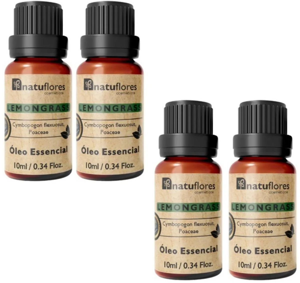 ÓLEO ESSENCIAL  LEMONGRASS 10ML NATUFLORES KIT 4UND