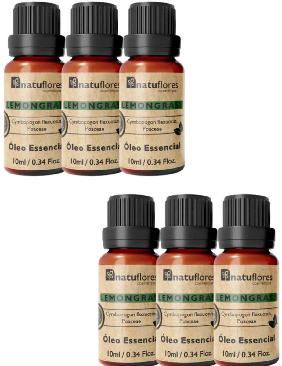 ÓLEO ESSENCIAL  LEMONGRASS 10ML NATUFLORES KIT 6UND