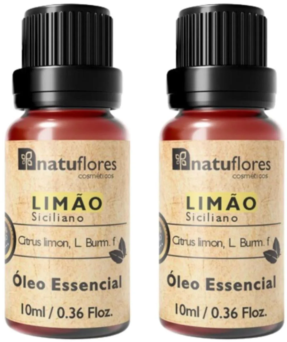ÓLEO ESSENCIAL  LIMÃO SICILIANO 10ML NATUFLORES KIT 2UND