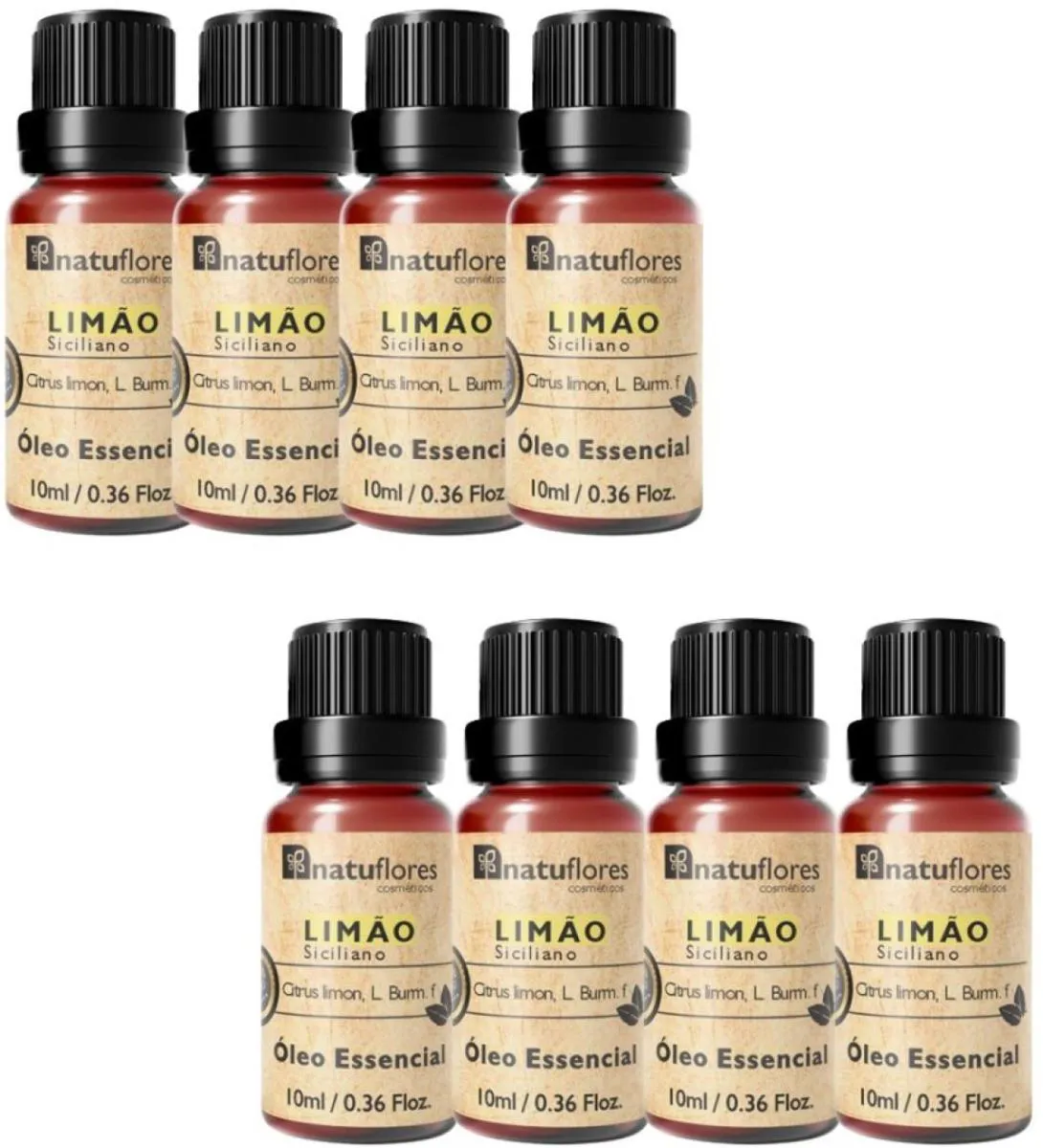ÓLEO ESSENCIAL  LIMÃO SICILIANO 10ML NATUFLORES KIT 8UND