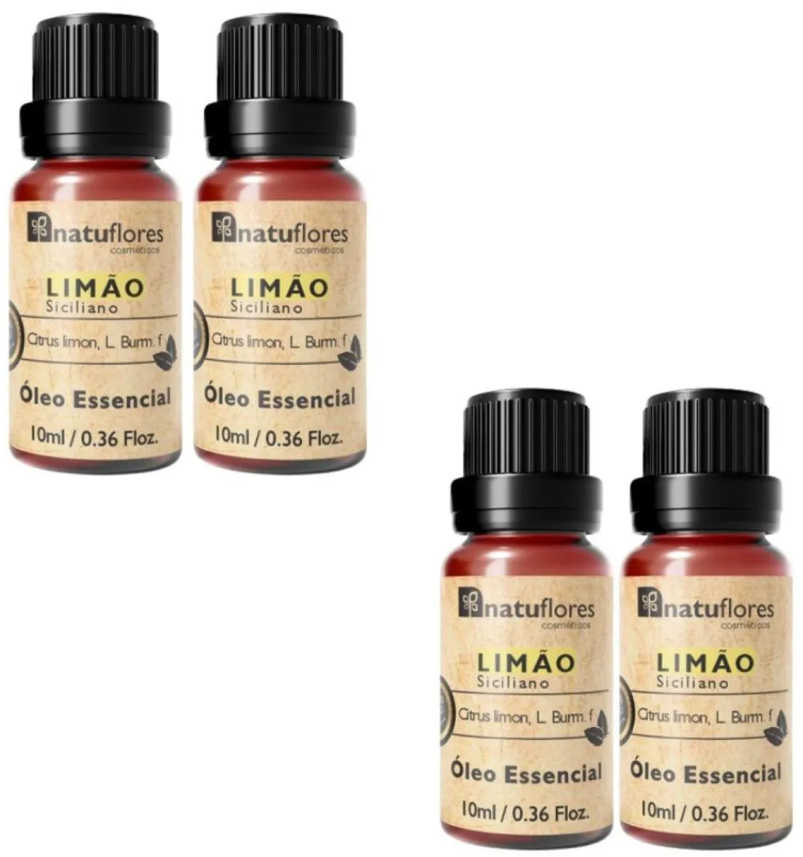 ÓLEO ESSENCIAL  LIMÃO SICILIANO 10ML NATUFLORES KIT 4UND