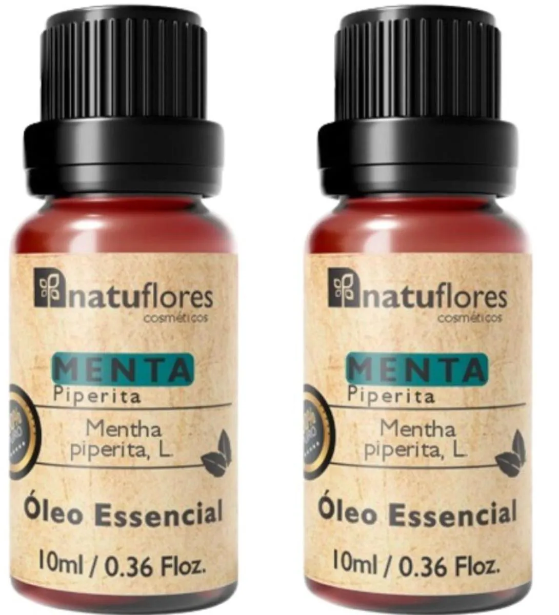 OLEO ESSENCIAL MENTA PIPERITA  PURO 10ML NATUFLORES KIT 2 UND