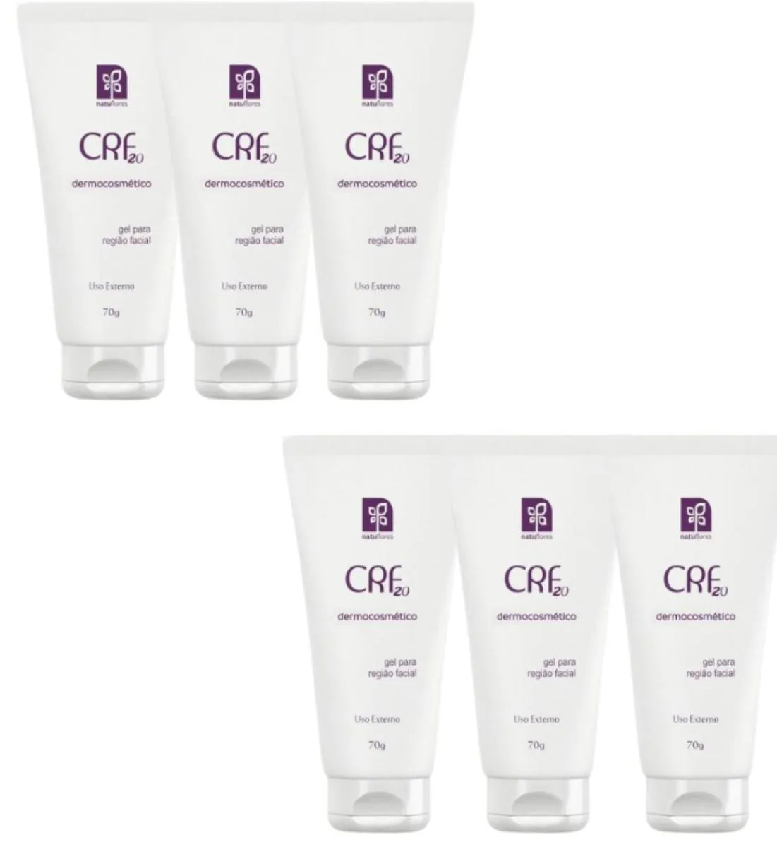 GEL FACIAL DERMOCOSMETICO CRF20 70GR NATUFLORES KIT 6UND