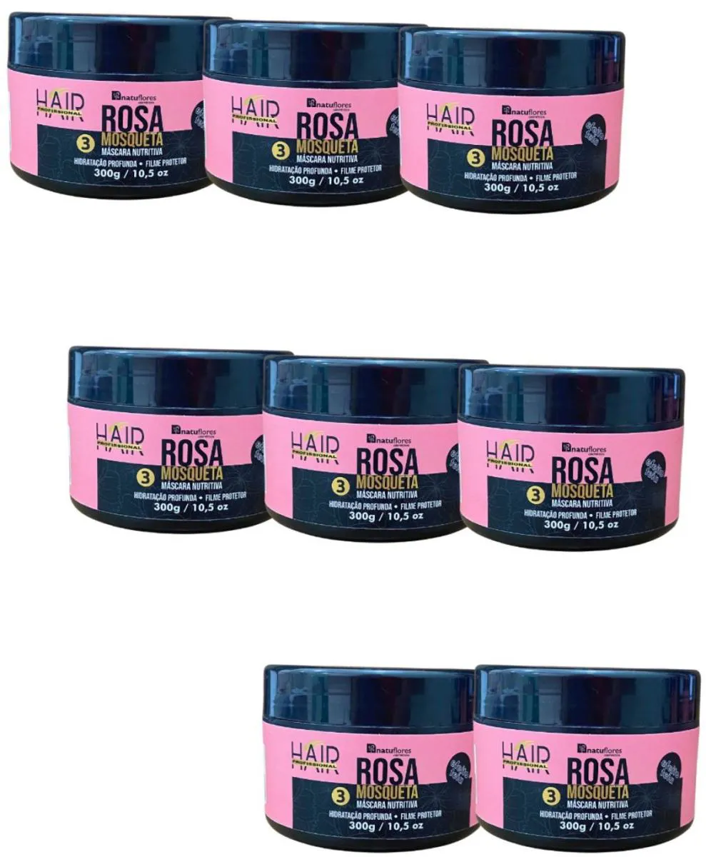 MASCARA NUTRITIVA EFEITO TEIA ROSA MOSQUETA 300GR NATUFLORES KIT 8UND