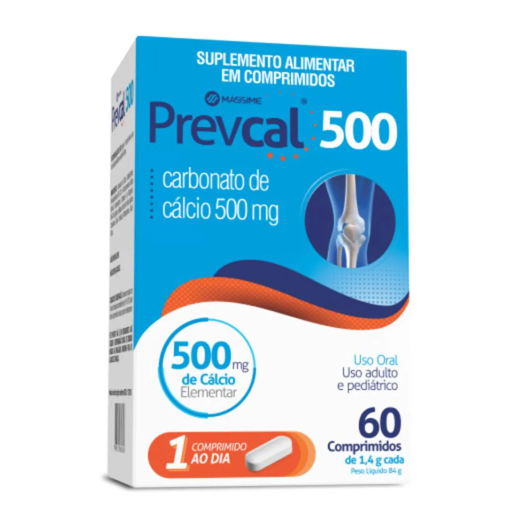 CARBONATO DE CaLCIO 500MG PREVCAL 60COMPR - CaLCIO ELEMENTAR 1126983 ...
