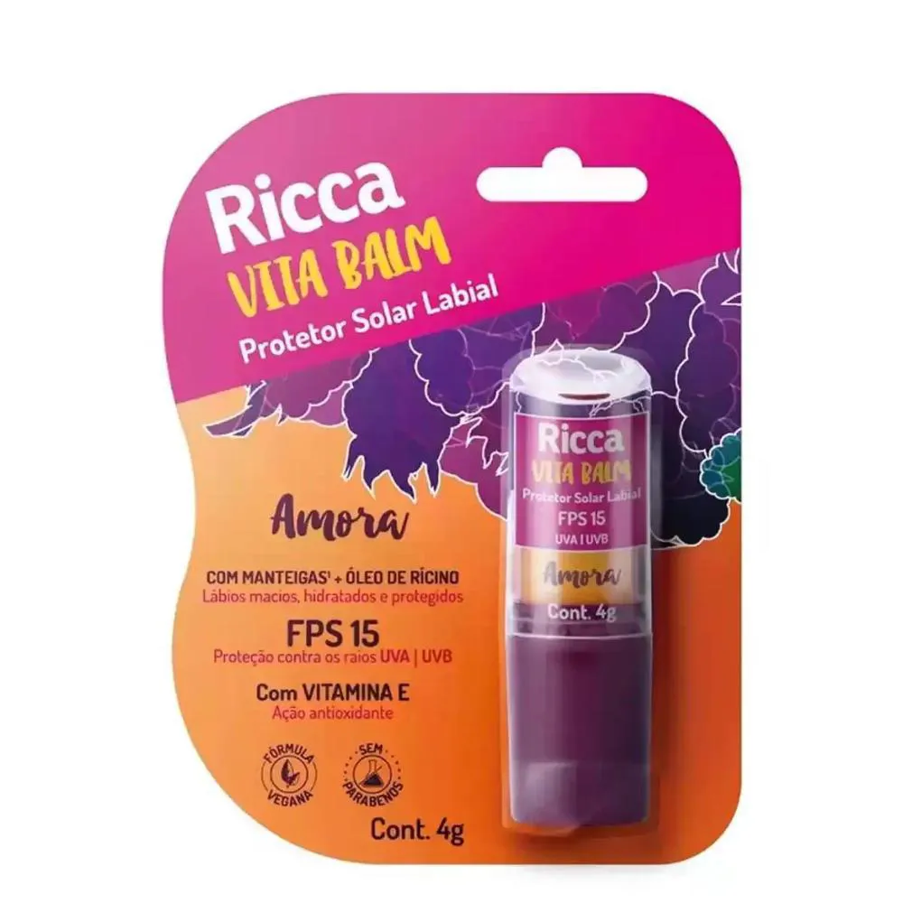 PROTETOR LABIAL VITA BALM FPS15 AMORA RICCA 4G